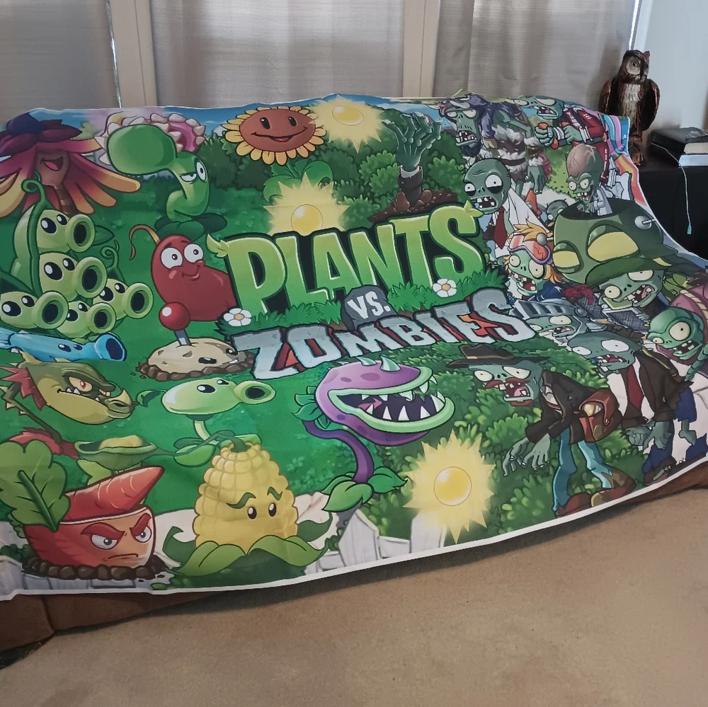Grehge Backdrop Poster Plants VS Zombies Large Wall Birthday Party Wall Decor